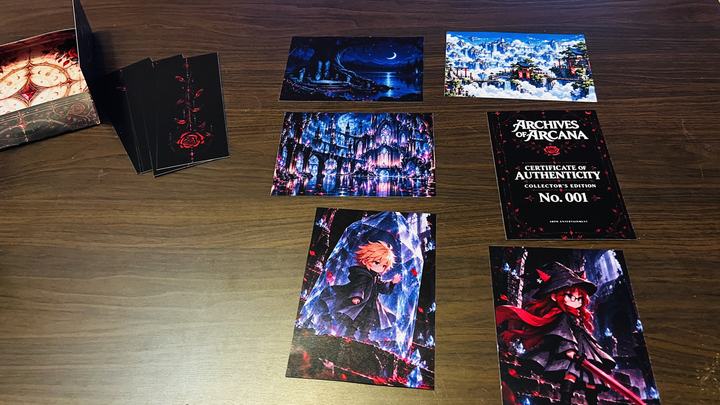 Postcards and the certificate of authenticity, No. 001
